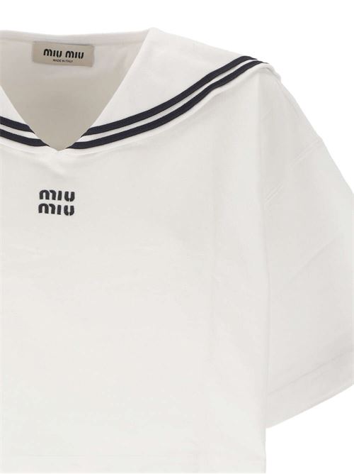 Top con logo Miu Miu | MJN524S-OOO14EMF0009